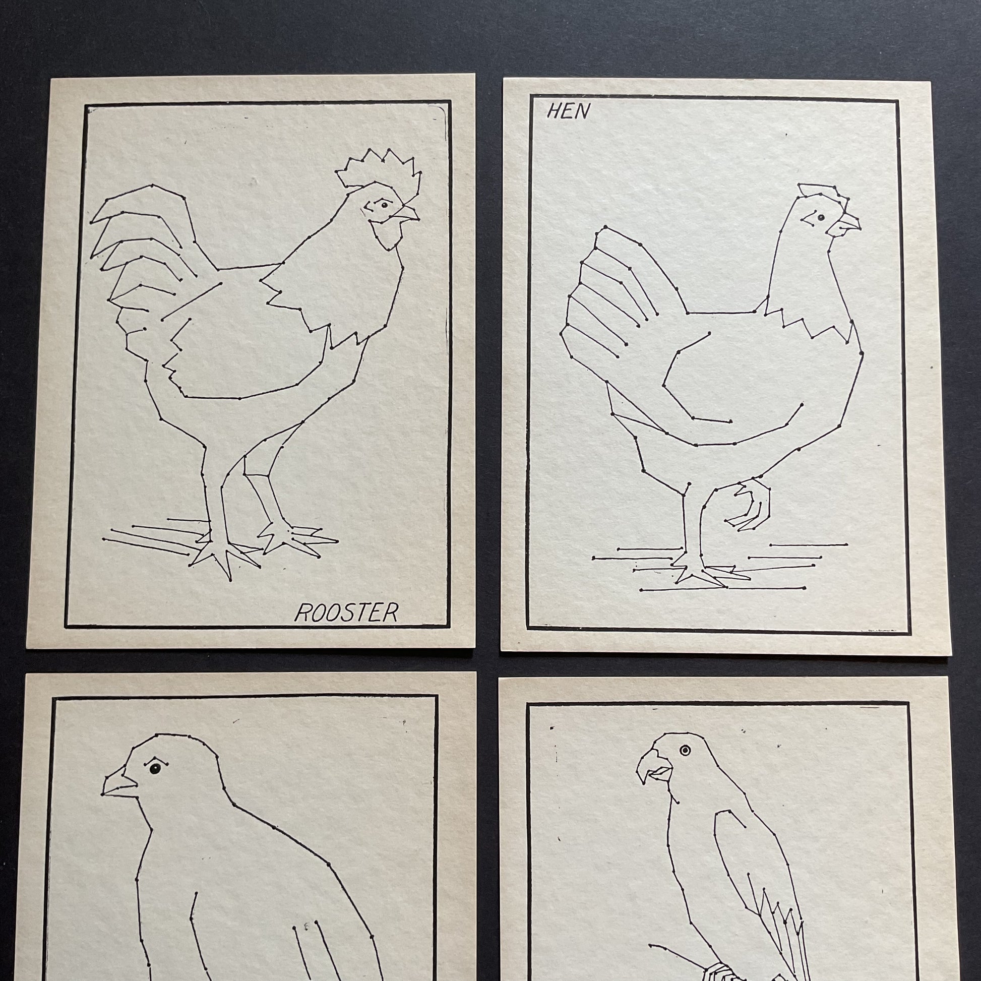 4 Vintage Children’s Animal Sewing Cards A. Flanagan Company - Avid Vintage