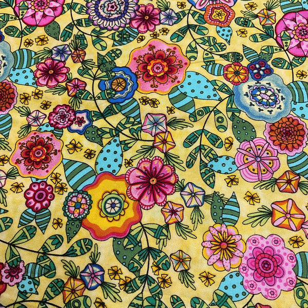 Floral Fabric Kristen’s Garden Mix Hancock Fabrics 44 x 1 Yard