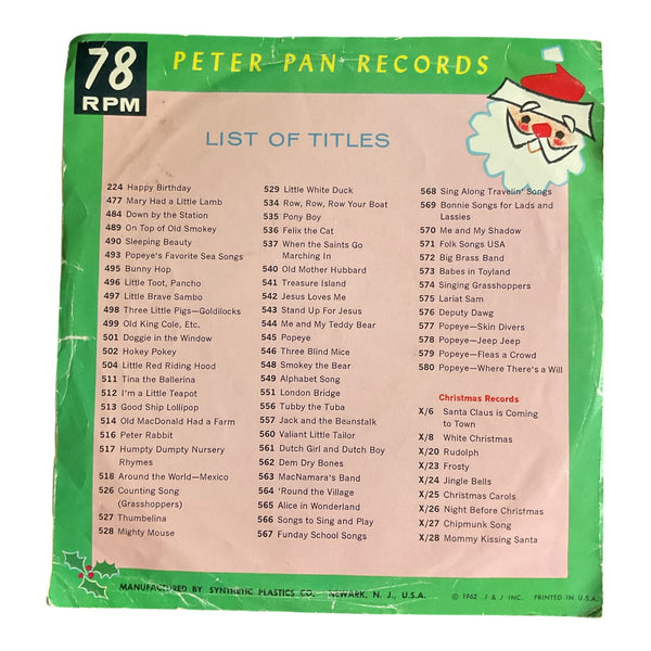 Vintage 1962 I Saw Mommy Kissing Santa Claus Childrens Vinyl Record 78 RPM