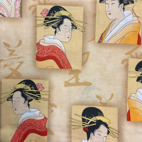 Springs Creative Fabric Portrait Frames Women in Kimonos 44 x 1 Yard