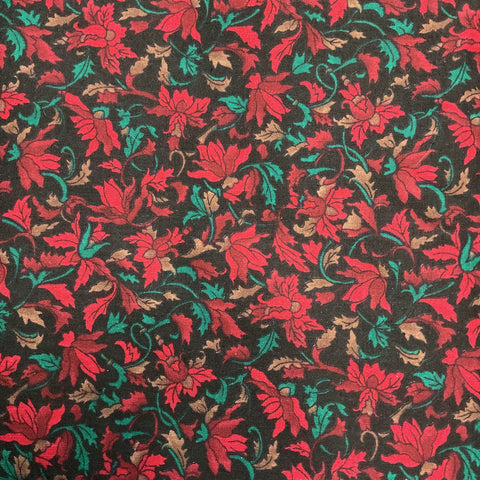 Windsor Collection by Hoffman California Red on Black Floral 45 x 1 Yard