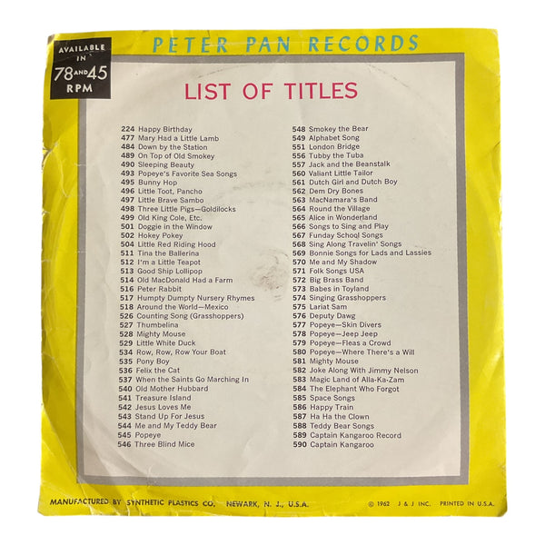 Vintage 1962 Goldilocks and the 3 Bears Peter Pan Vinyl Record in Sleeve 78 RPM