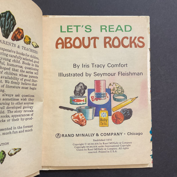 Let’s Read About Rocks 1969 Rand McNally Junior Elf Children's Book 8165