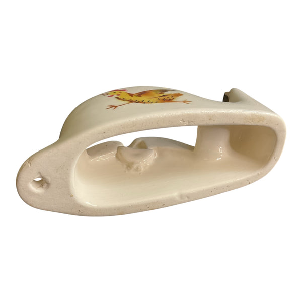 Vintage Rooster Transparent Tape Dispenser Ceramic Wall Hanger or Desktop