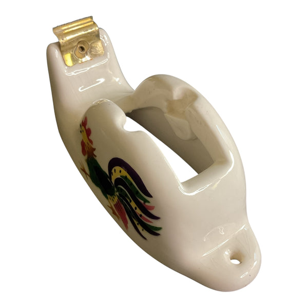 Vintage Rooster Transparent Tape Dispenser Ceramic Wall Hanger or Desktop