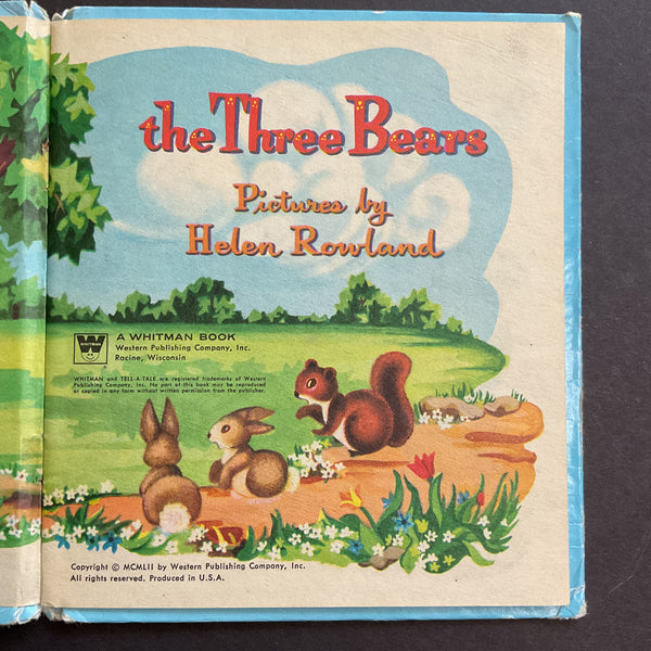 The Three Bears Vintage 1952 Whitman Childrens Book