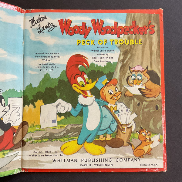 Woody Woodpecker’s Peck of Trouble Vintage 1951 Whitman Childrens Book