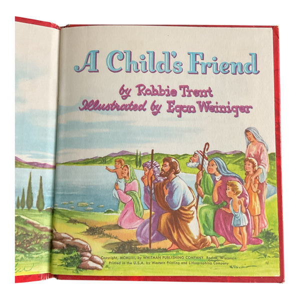 A Child’s Friend Vintage 1953 Whitman Hardcover Tell a Tales Religious Book