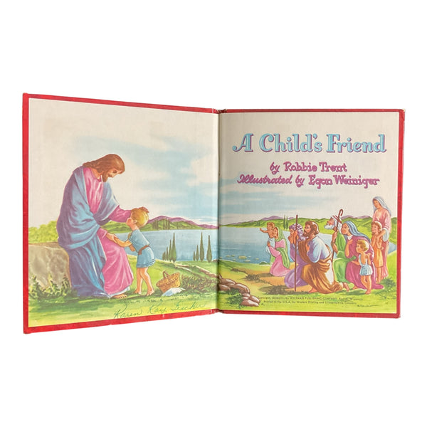 A Child’s Friend Vintage 1953 Whitman Hardcover Tell a Tales Religious Book