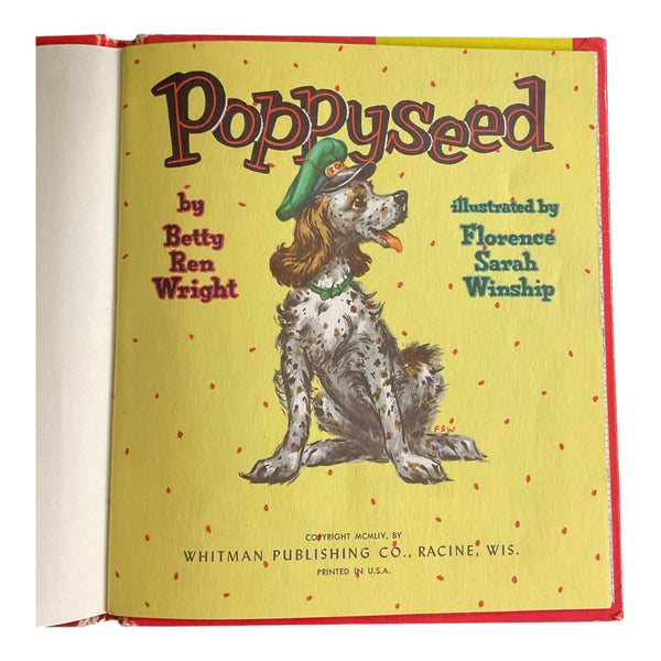 Poppyseed Vintage Hardcover 1954 Whitman Book 2475 Florence Sarah Winship