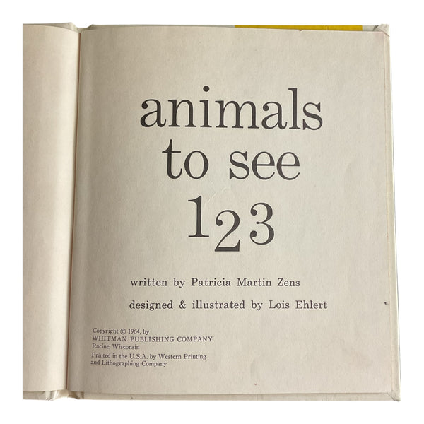 Animals to See 1 2 3 Vintage 1964 Whitman Hardcover Top Top Tales Book 2463