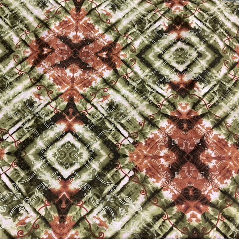 Cranston VIP Geometric Green Brown Black Fabric 45 x 110