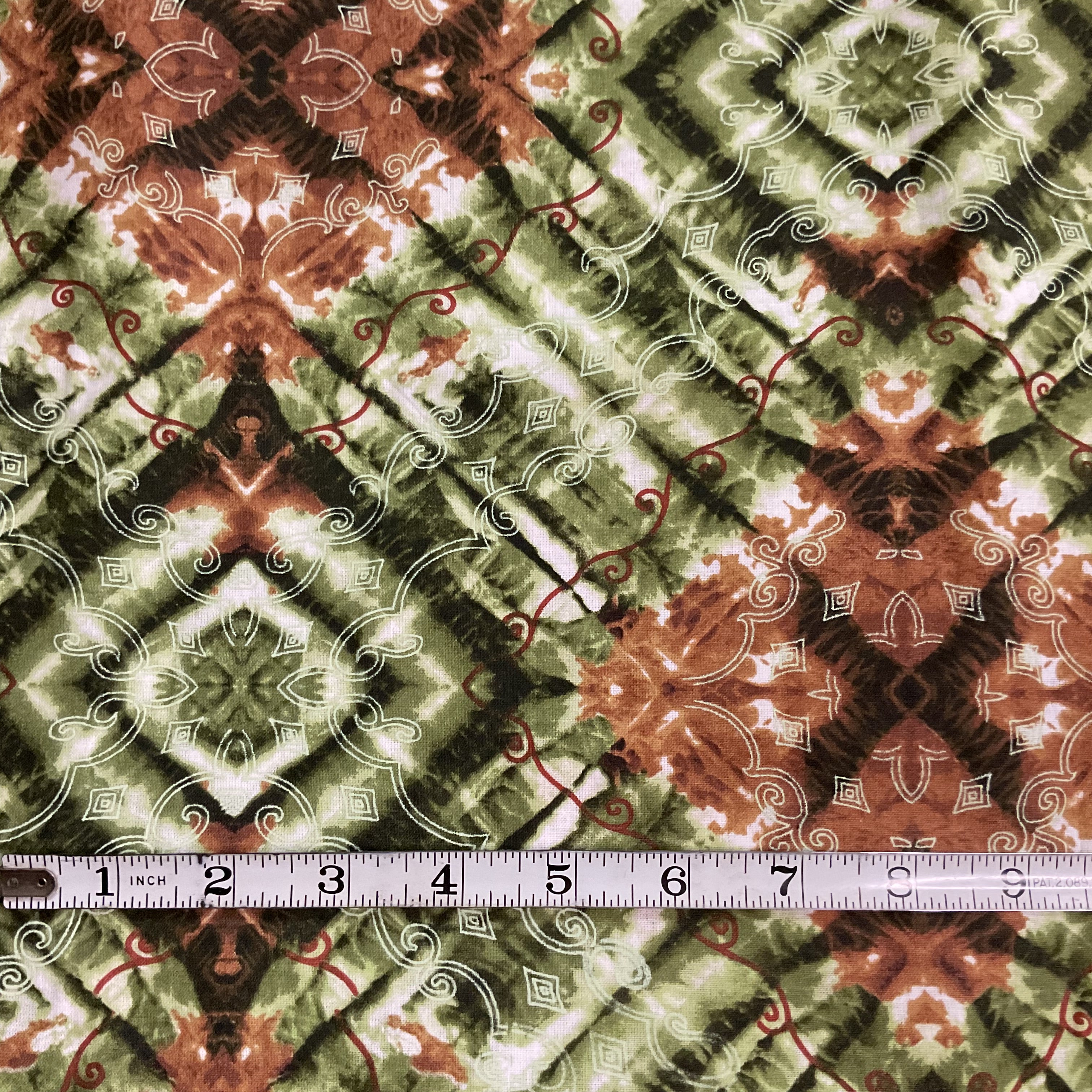 Cranston VIP Geometric Green Brown Black Fabric 45 x 110