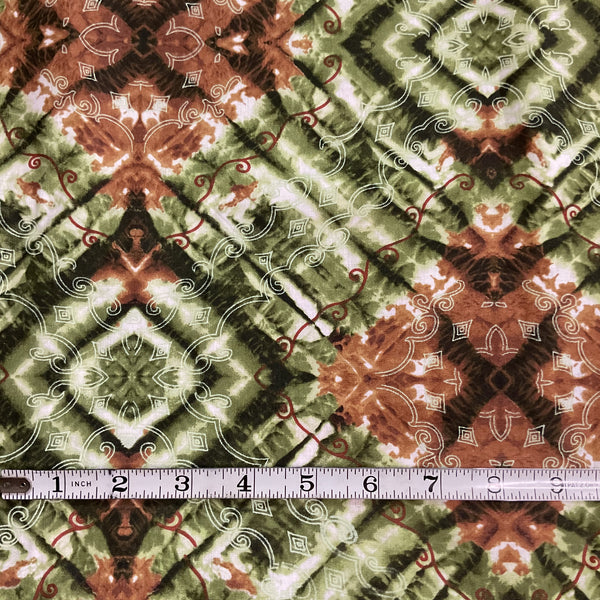 Cranston VIP Geometric Green Brown Black Fabric 45 x 110