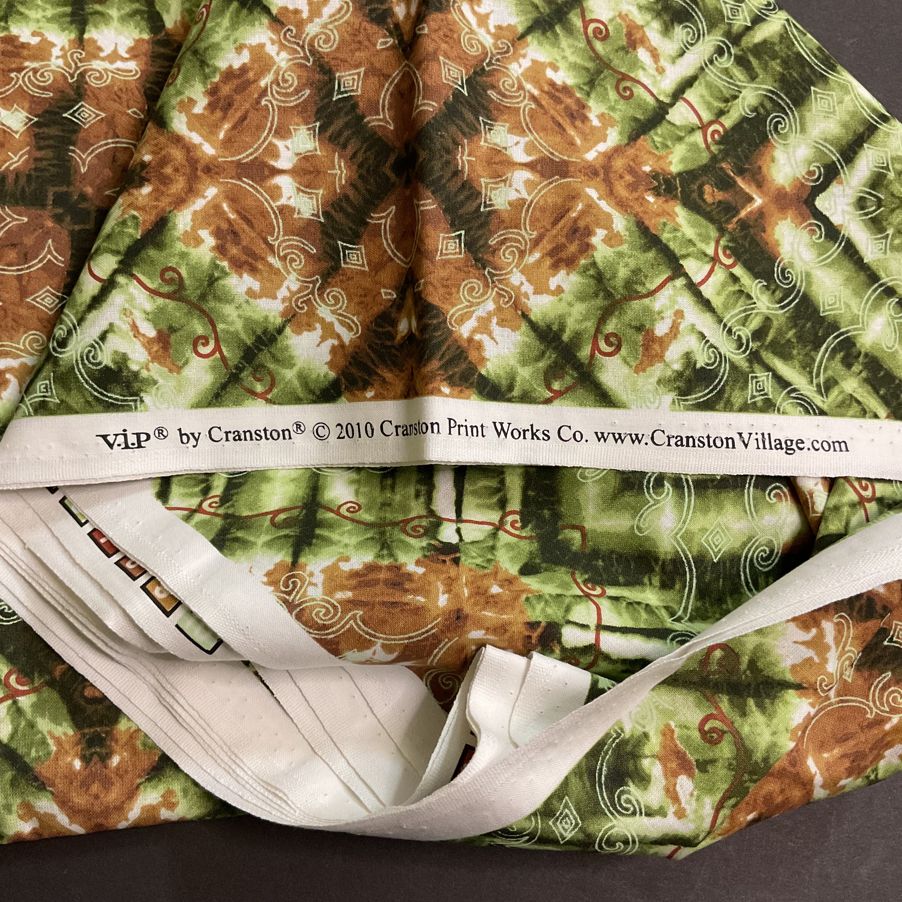Cranston VIP Geometric Green Brown Black Fabric 45 x 110