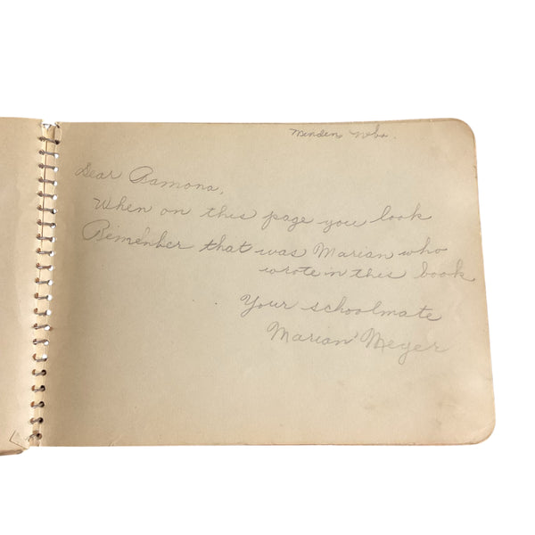 Vintage 1930s School Autograph Album Book Filled Nebraska Locations