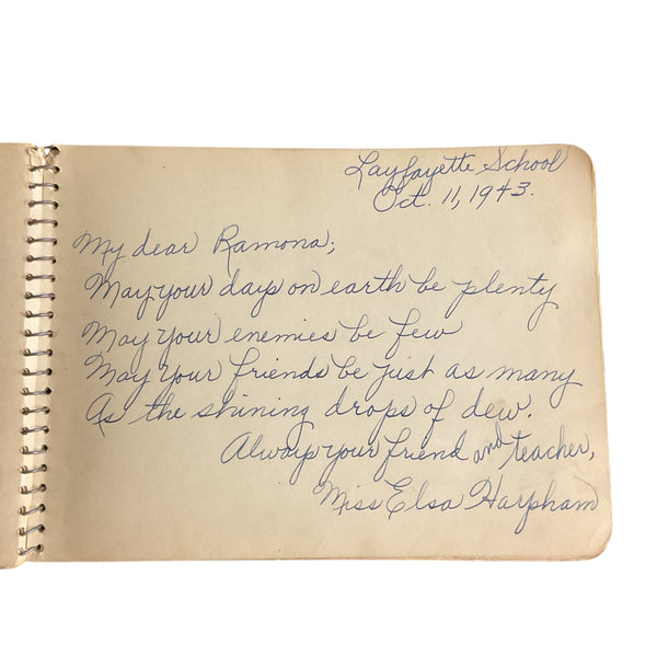 Vintage 1930s School Autograph Album Book Filled Nebraska Locations