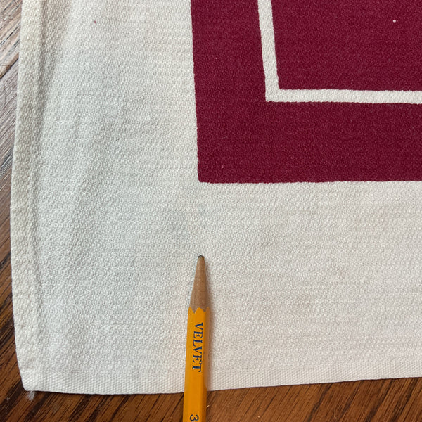 Vintage Startex Tablecloth Square Floral Burgundy 48 x 50