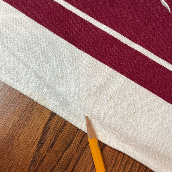 Vintage Startex Tablecloth Square Floral Burgundy 48 x 50