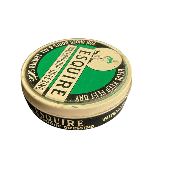 Vintage 1970s Advertising Tin Esquire Waterproof Dressing for Shoes Boots