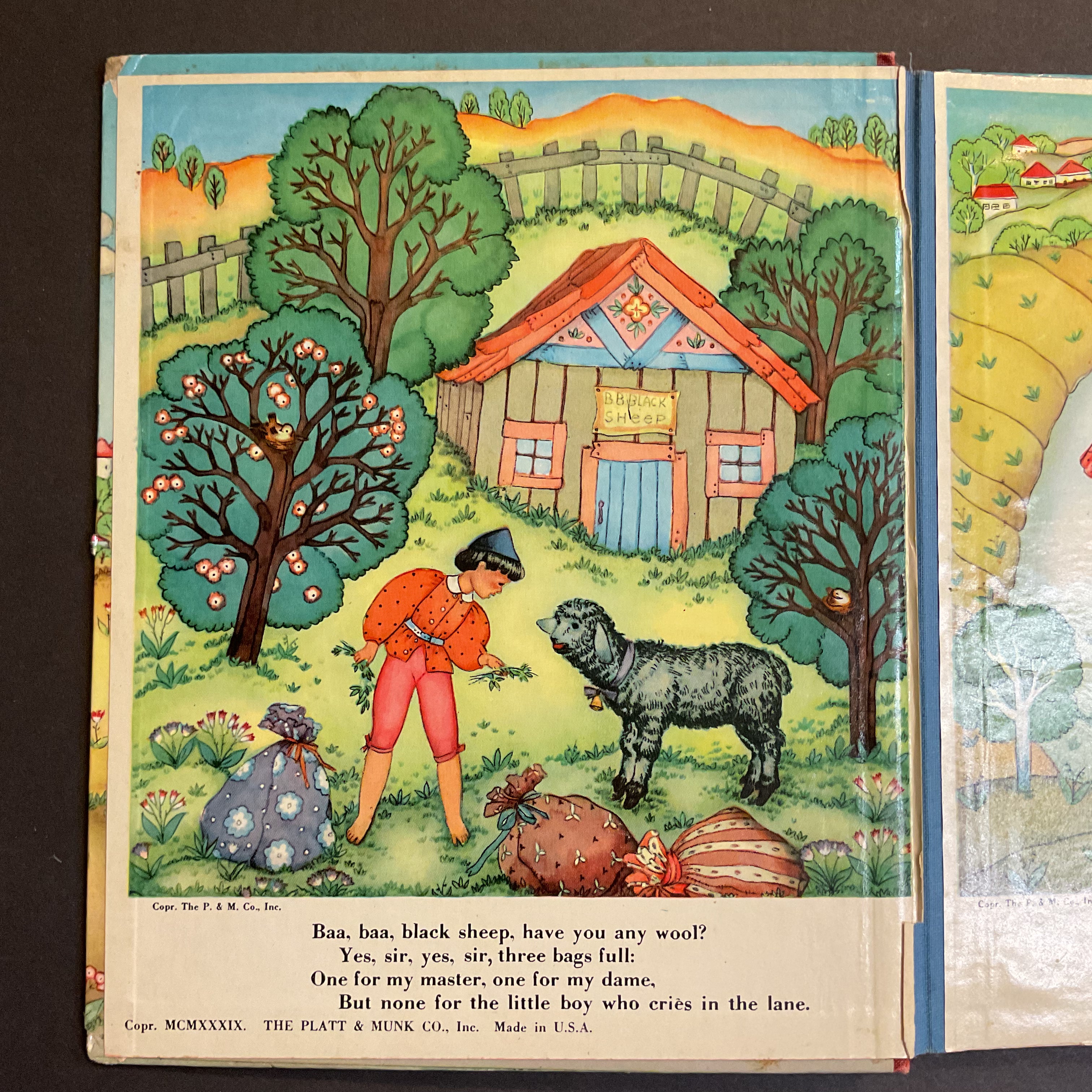 Mother Goose Rhymes Vintage 1939 Platt & Munk Childrens Book