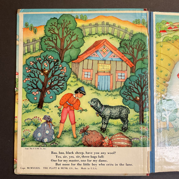 Mother Goose Rhymes Vintage 1939 Platt & Munk Childrens Book