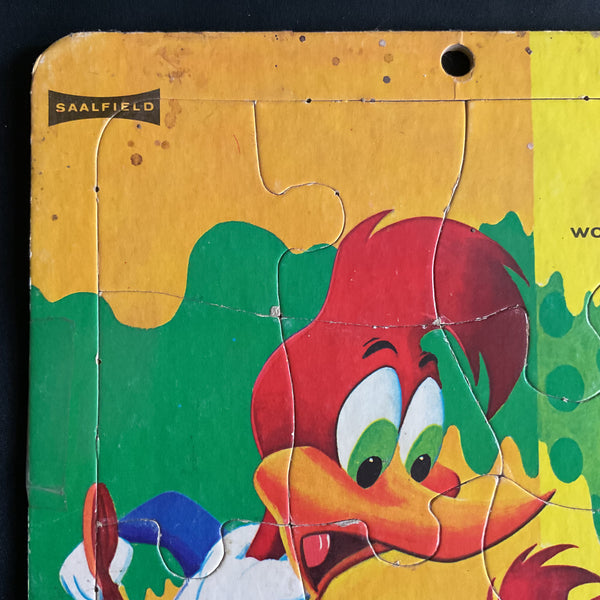 A Play Tray Inlaid Woody Woodpecker Puzzle for Children Vintage 1964 Saalfield