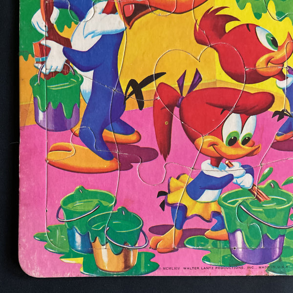 A Play Tray Inlaid Woody Woodpecker Puzzle for Children Vintage 1964 Saalfield