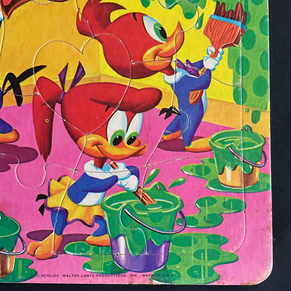 A Play Tray Inlaid Woody Woodpecker Puzzle for Children Vintage 1964 Saalfield
