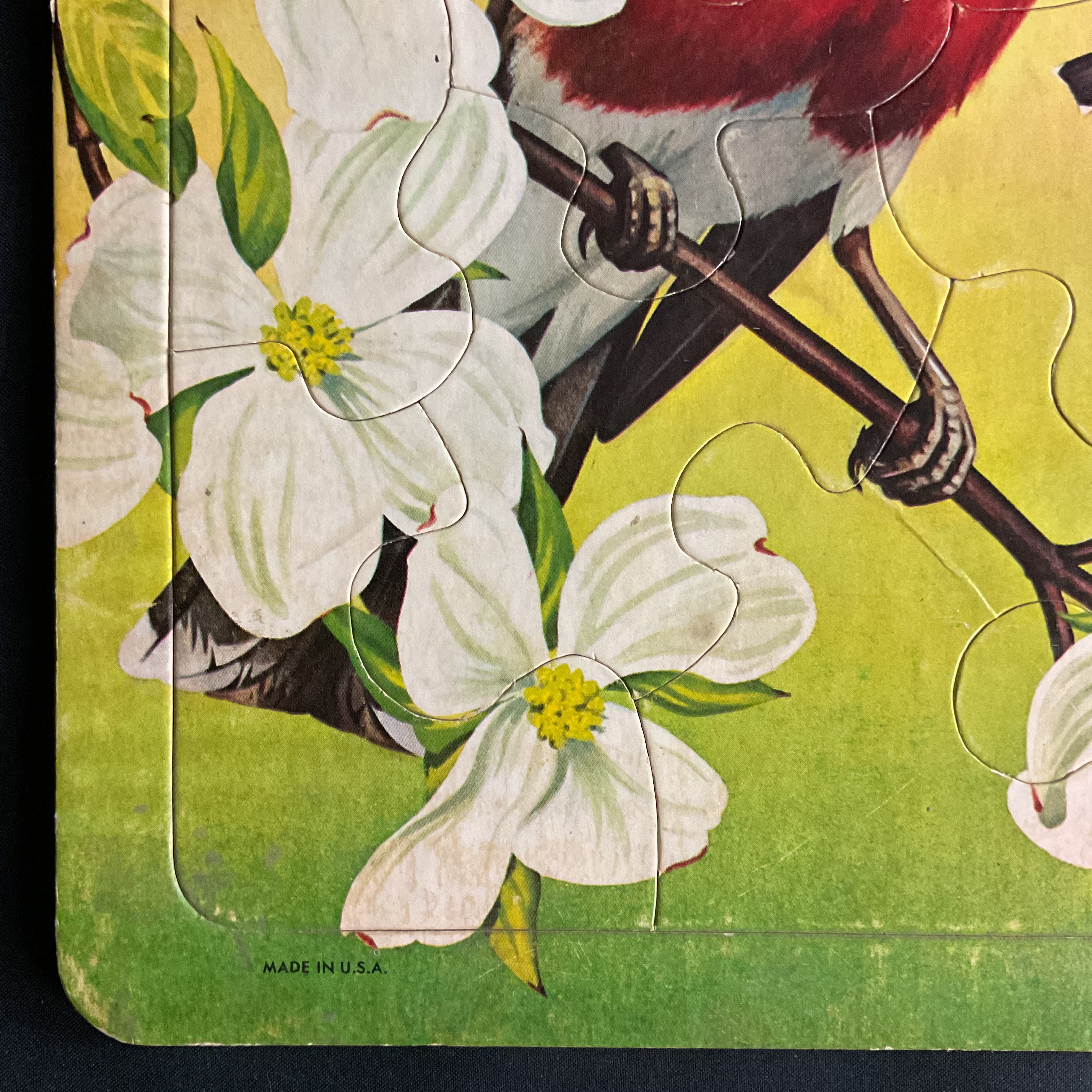 A Play Tray Inlaid Puzzle for Children 4 Robins Vintage 1960s Saalfield - Avid Vintage
