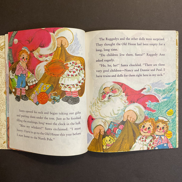 Raggedy Ann and Andy Help Santa Claus Vintage 1980 Little Golden Book