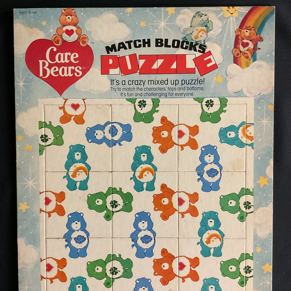 Vintage Care Bears 1983 Frame Tray Puzzle Match Blocks Craft Master