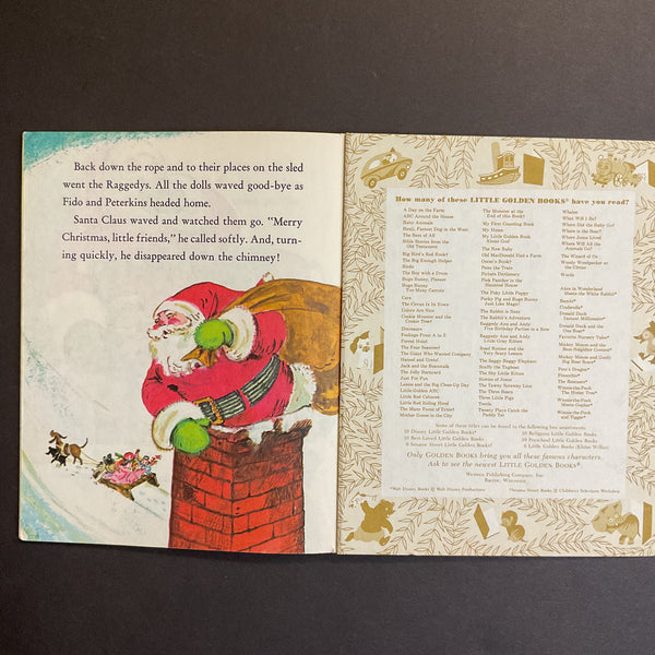 Raggedy Ann and Andy Help Santa Claus Vintage 1980 Little Golden Book