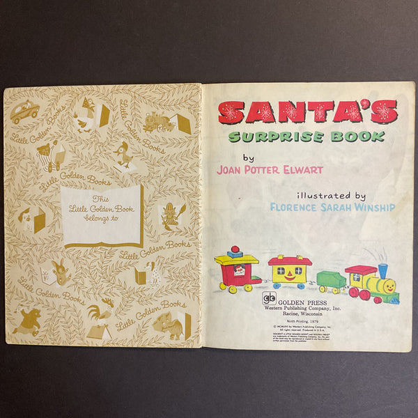 Santa’s Surprise Book Florence Sarah Winship Vintage 1979 Little Golden Book