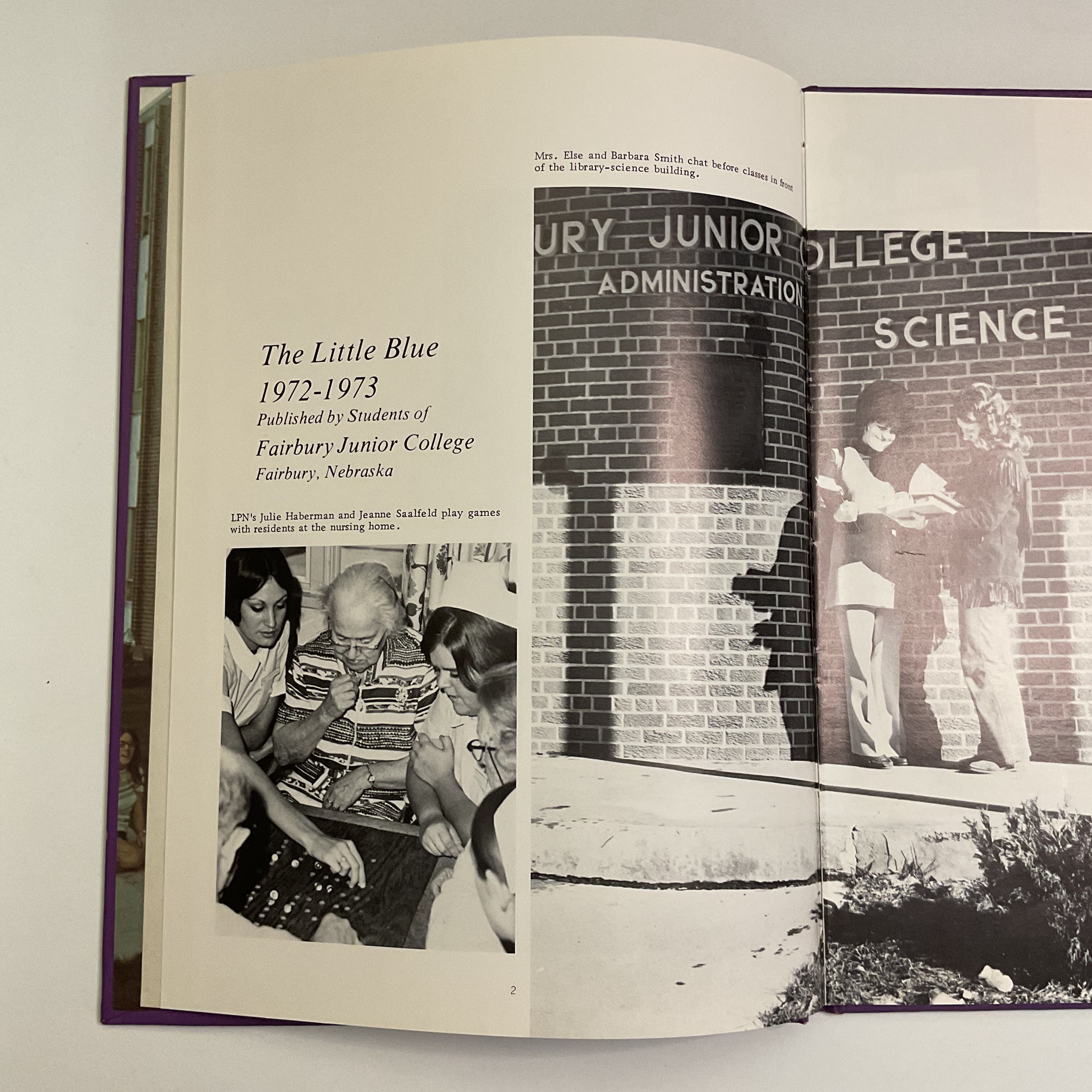 Vintage 1973 Fairbury Nebraska College Yearbook The Little Blue Photos History