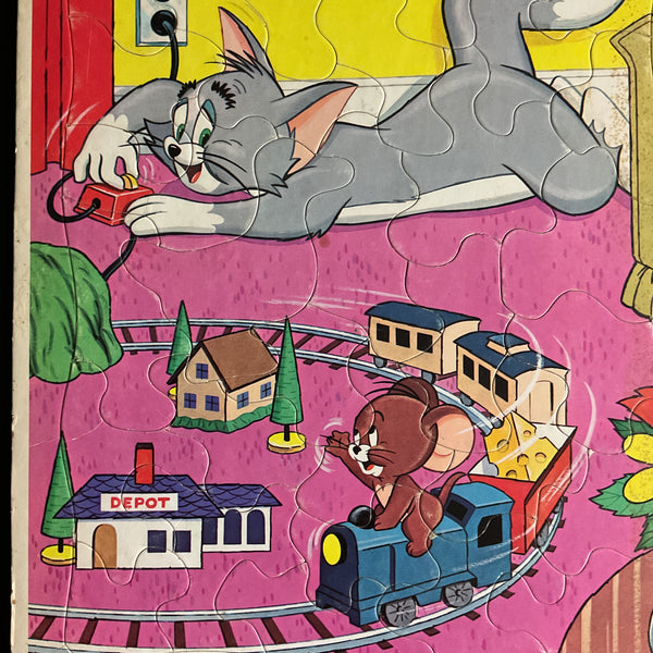 Vintage 1971 Tom and Jerry Frame Tray Puzzle Whitman 4557 Train