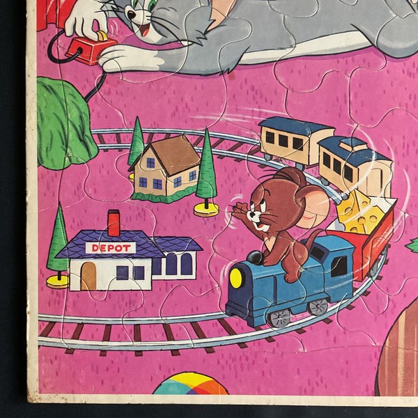 Vintage 1971 Tom and Jerry Frame Tray Puzzle Whitman 4557 Train