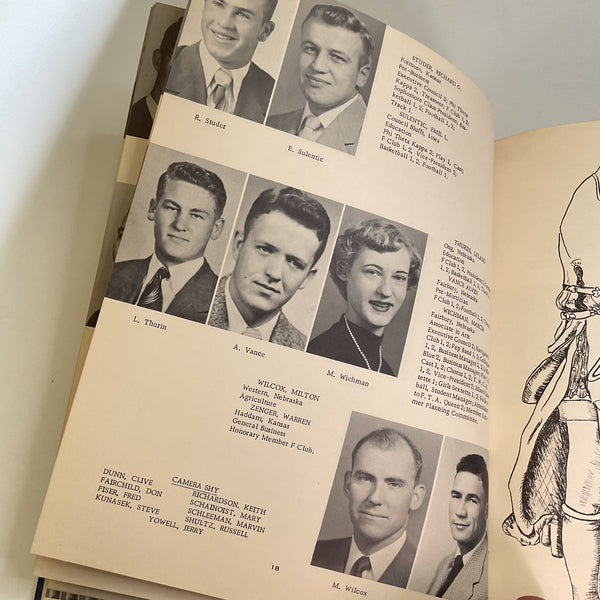 Vintage 1954 The Little Blue Fairbury Nebraska College Yearbook Photos History