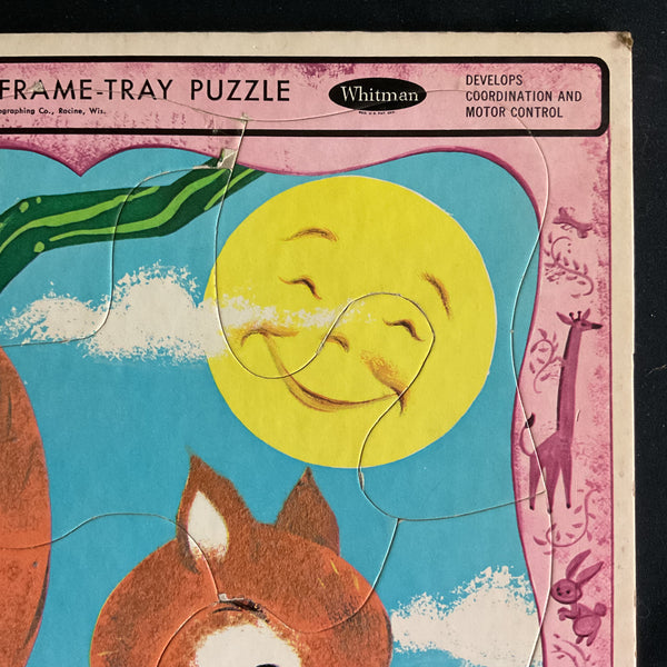 Vintage Fuzzy Wuzzy Squirrel 1967 Frame Tray Puzzle Whitman 4422
