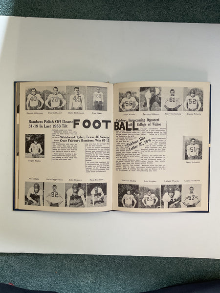 Vintage 1954 The Little Blue Fairbury Nebraska College Yearbook Photos History