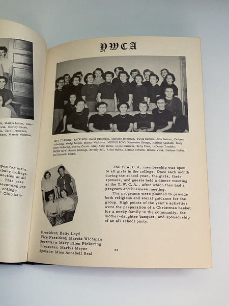 Vintage 1954 The Little Blue Fairbury Nebraska College Yearbook Photos History