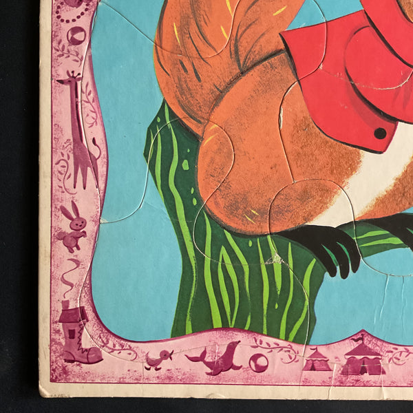 Vintage Fuzzy Wuzzy Squirrel 1967 Frame Tray Puzzle Whitman 4422