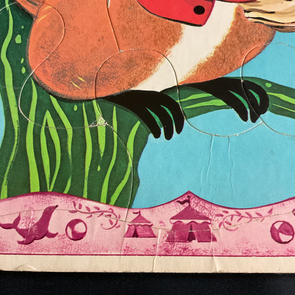 Vintage Fuzzy Wuzzy Squirrel 1967 Frame Tray Puzzle Whitman 4422