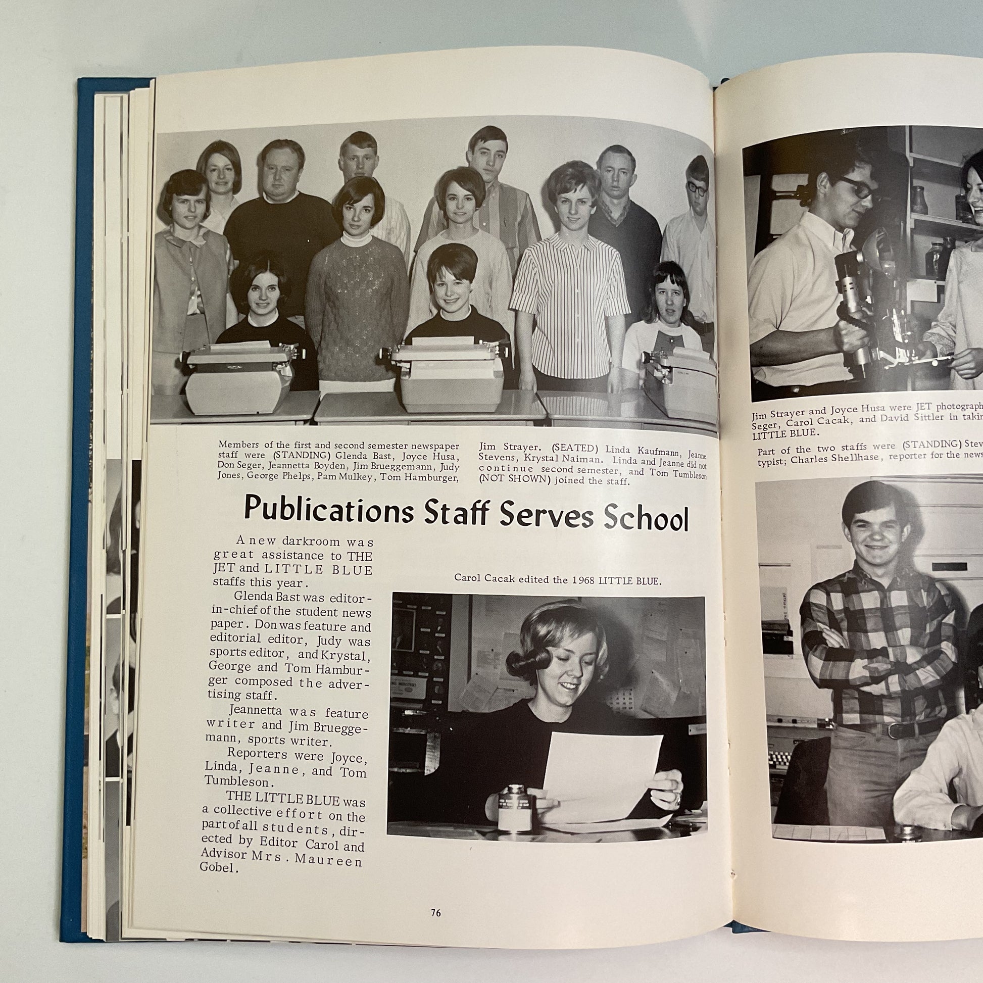 The Little Blue Vintage 1968 Fairbury Nebraska College Yearbook Photos History - Avid Vintage