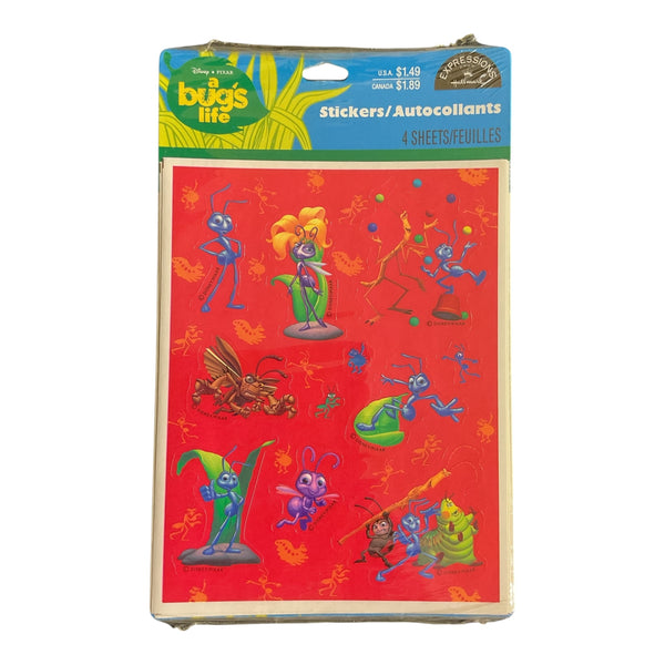Vintage 1990s A Bugs Life Hallmark Expressions Stickers Sealed Package