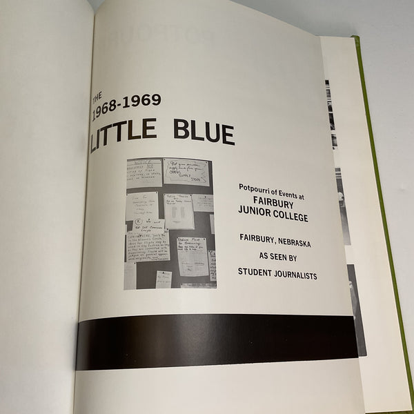 The Little Blue Vintage 1969 Fairbury Nebraska College Yearbook Photos History