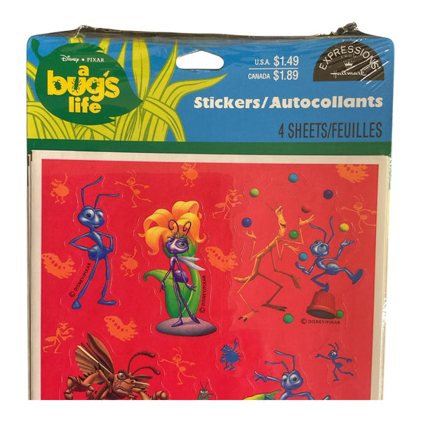 Vintage 1990s A Bugs Life Hallmark Expressions Stickers Sealed Package