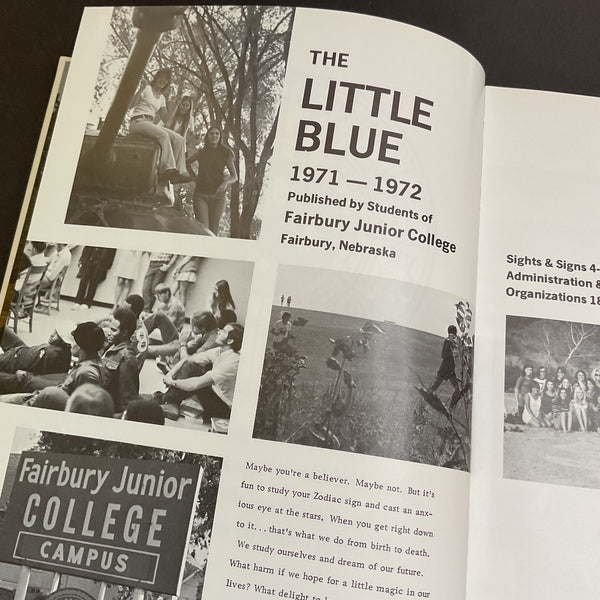 The Little Blue Vintage 1972 Fairbury Nebraska College Yearbook Photos History