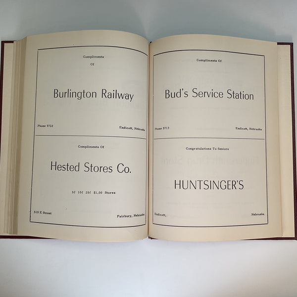 Redbird Memoir Vintage 1948 Endicott Nebraska School Yearbook Photos History