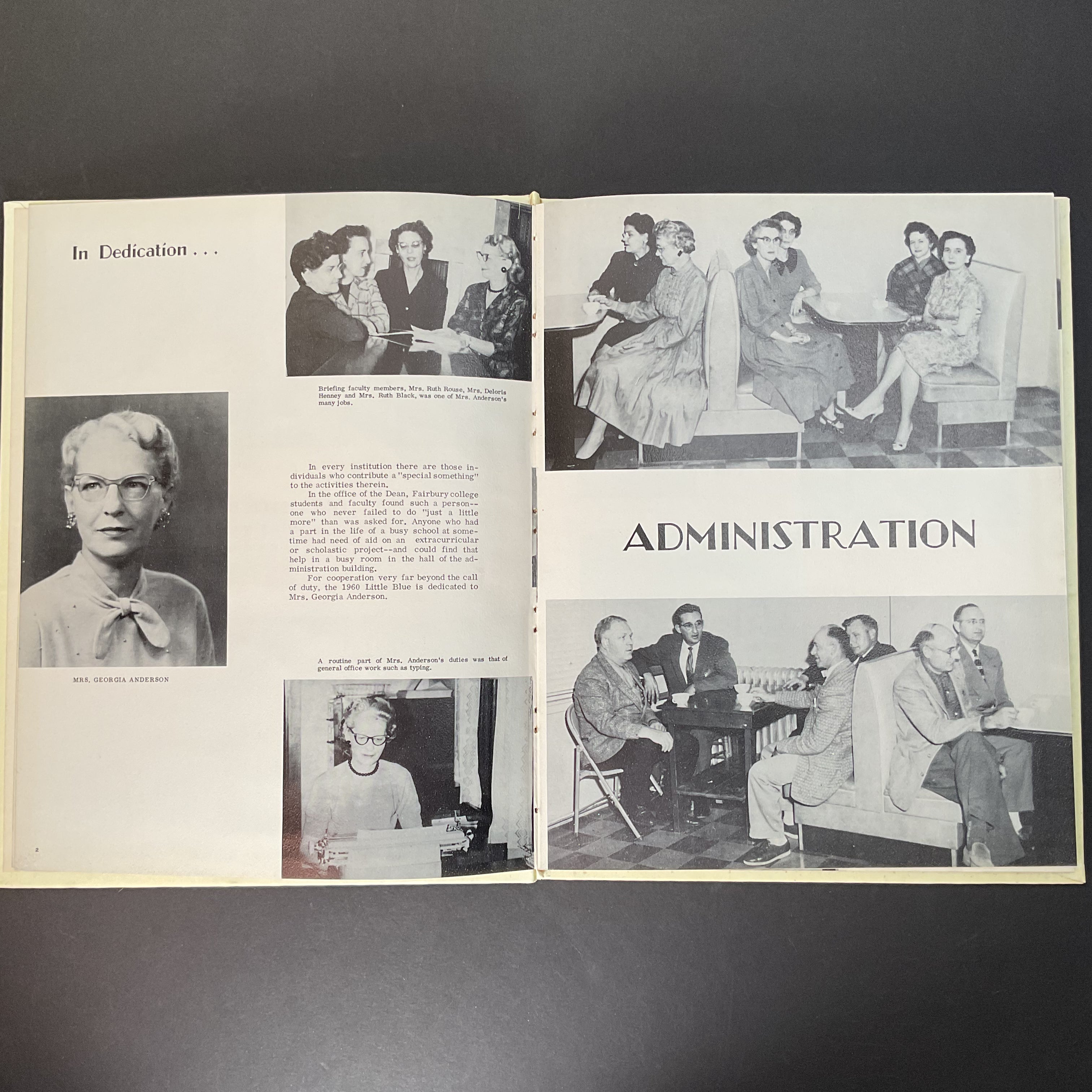 Vintage 1960 Fairbury Nebraska College Yearbook The Little Blue Photos History - Avid Vintage